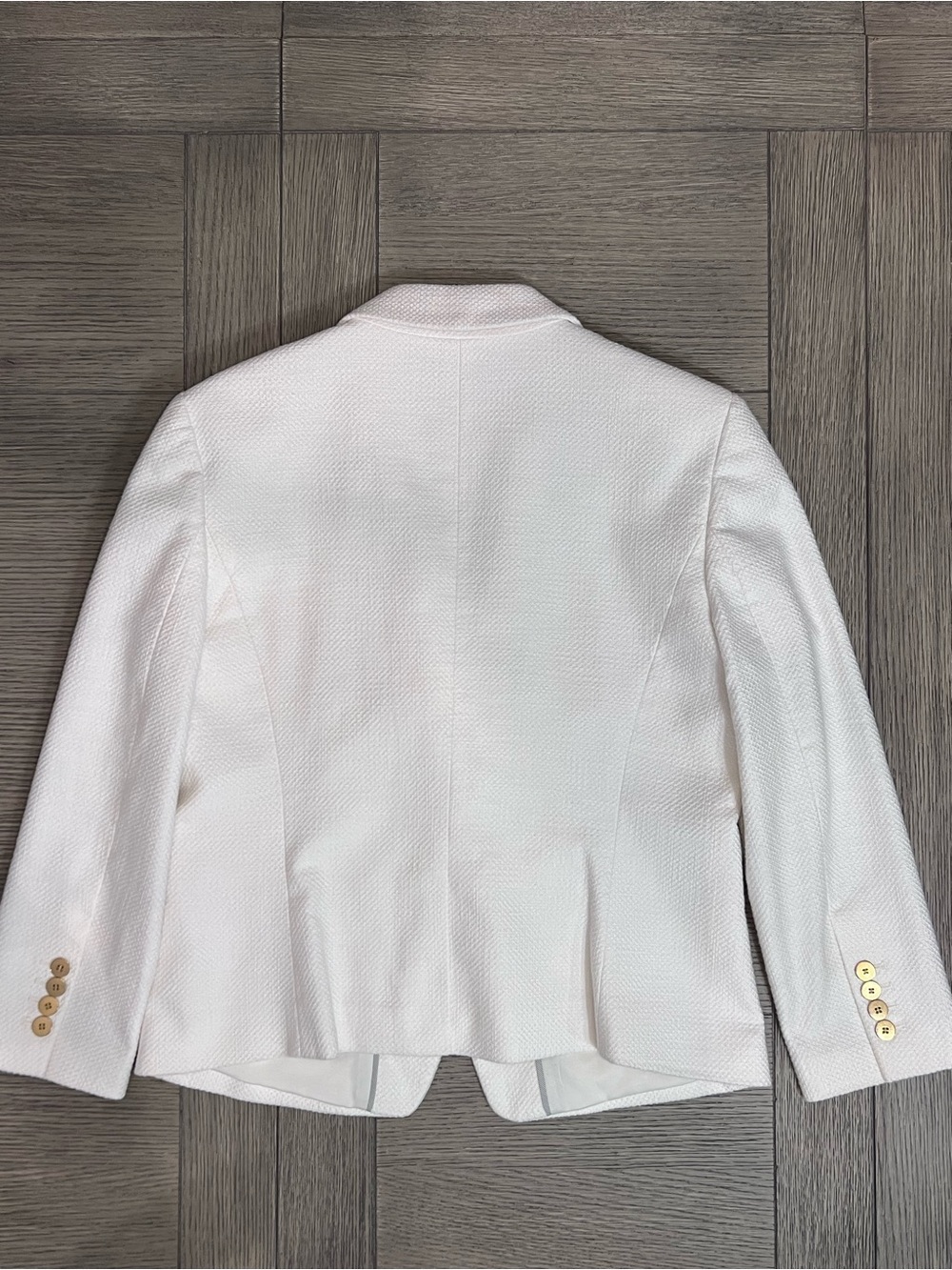 Ann Taylor White Women's Textured Single-Button Blazer - Picture 5 of 13
